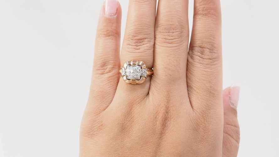 Bague 54 Bague Tank en or jaune et diamants 58 Facettes 32894