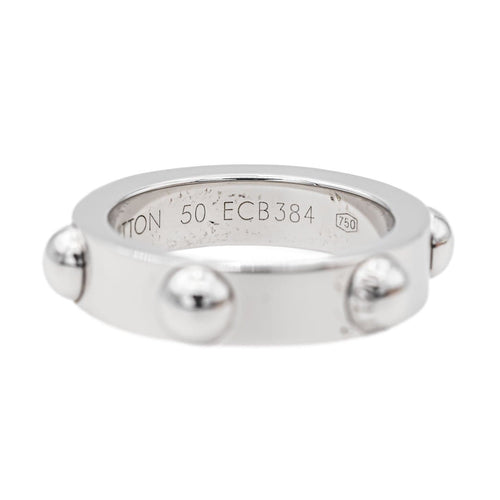 Bague 50 Louis Vuitton Bague Clous Or blanc 58 Facettes 3126993CN