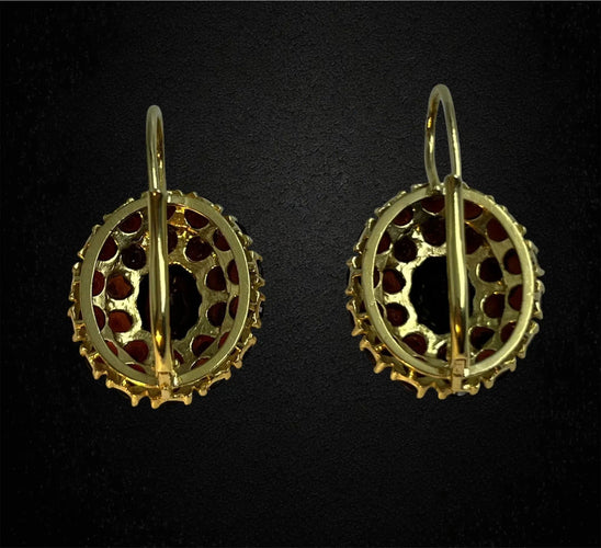 Boucles d'oreilles Boucles d'oreilles pendantes en grenat pyrope 58 Facettes