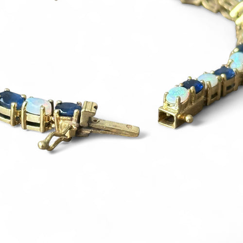 Bracelet Bracelet or jaune serti de saphirs et opales 58 Facettes 344