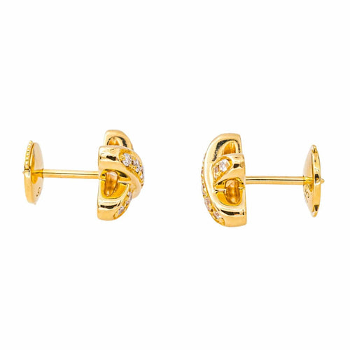 Boucles d'oreilles Chaumet Boucles d'oreilles Puces Jeux de Liens  Or jaune Diamant 58 Facettes 4437823CN