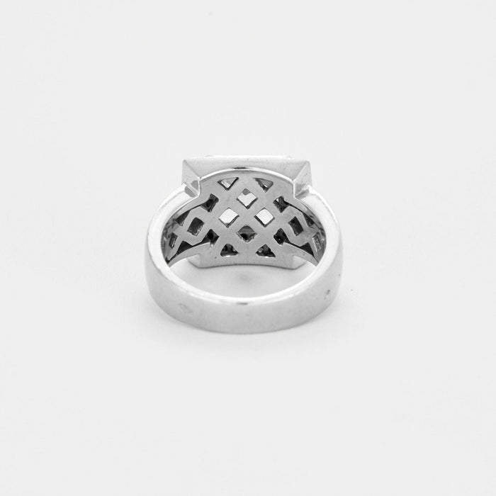 Bague 52 A.ROURE - Bague or blanc, aigue-marine et diamants 58 Facettes 240557