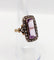 Bague 52.5 Bague marquise victorienne améthyste et diamants taille rose en or 18k et argent 58 Facettes A06427