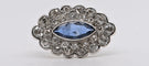 Broche Sapphire Diamonds White Gold 18 Carats Brooche 58 Facettes