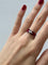 Bague 52 Bague or blanc en résine rouge et diamants 58 Facettes
