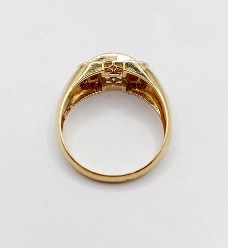 Bague 59 Bague tank style art deco or 18k émeraude calibrées et diamants taille brillants 58 Facettes A05364