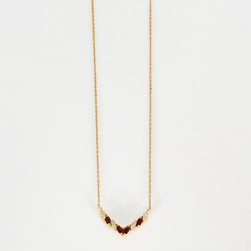 Collier Collier V grenats et goshénites 58 Facettes LP561