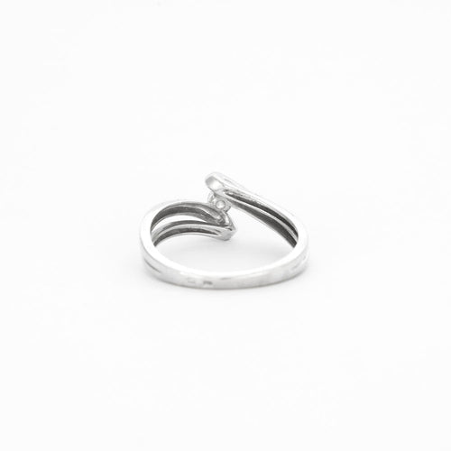 Bague 53 Bague joncs croisés or gris et diamant 58 Facettes GU44