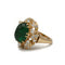 Bague 50 Bague marguerite or jaune 750 diamants et émeraude cabochon environ 8 carats 58 Facettes 1283