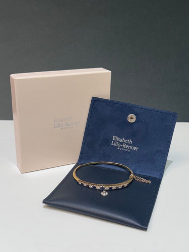 Bracelet Bracelet rigide en or jaune, diamants et saphirs 58 Facettes 259009