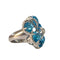 Bague 49 BAGUE AU DESIGN CONTEMPORAIN en OR 18 carats avec DIAMANTS et TOPAZE SUISSE 58 Facettes Q267B