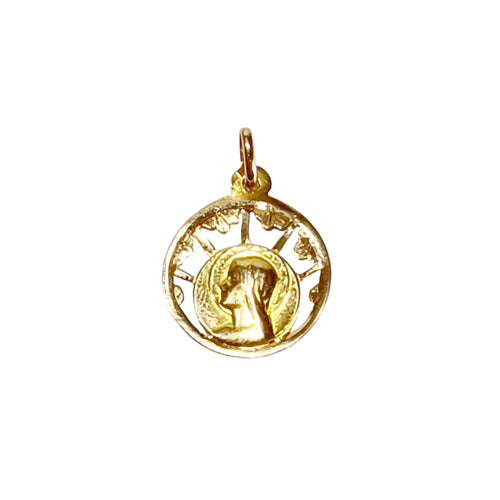 Pendentif Médaille de la Vierge or rose 58 Facettes