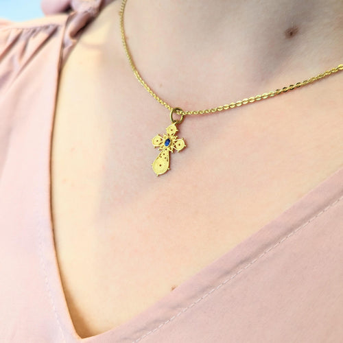 Pendentif Pendentif croix or jaune 58 Facettes 30077