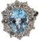 Bague 55 Bague LADY DI Cluster en or blanc, topaze bleu ciel et diamants 2,5 ct 58 Facettes Q876A