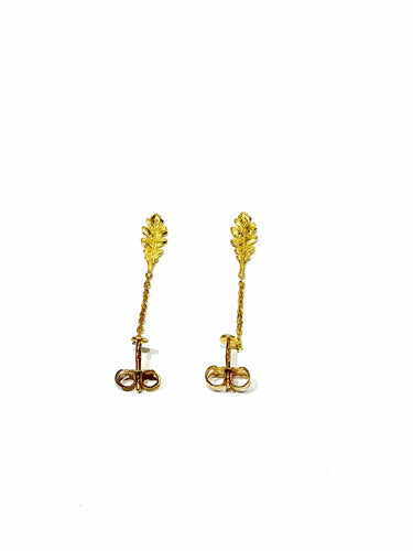 Boucles d'oreilles Paire de boucle d'oreille pendants feuilles en or 58 Facettes 3483