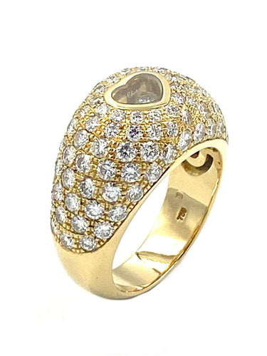 Bague 54 CHOPARD. Bague or jaune et diamants 2,75ct 58 Facettes