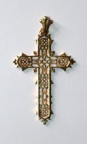Pendentif Pendentif croix ajourée en or jaune 58 Facettes 593