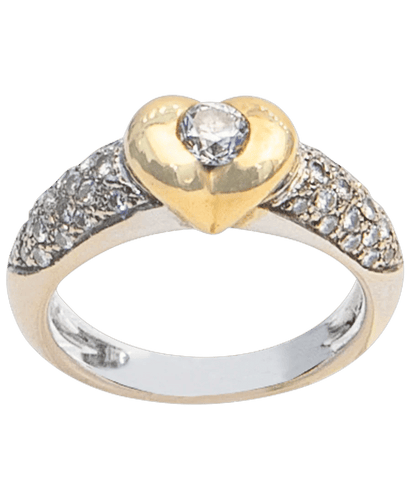 Bague Or 18K blanc jaune Diamant