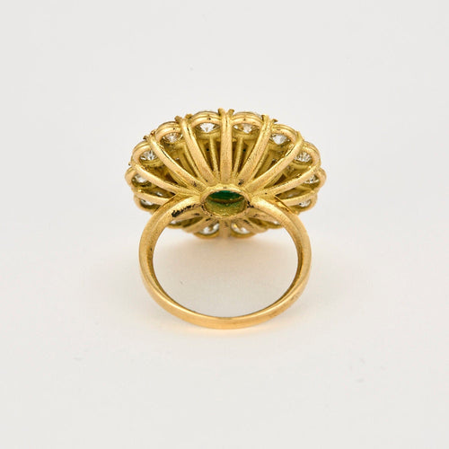 Bague Bague or jaune émeraude 3cts et diamants 4cts 58 Facettes