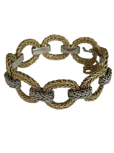 Bracelet Bracelet Or Jaune et Or Gris Tressé 58 Facettes LOT 6640