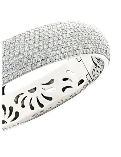 Bracelet Bracelet jonc en or blanc et diamants 58 Facettes XG-200251