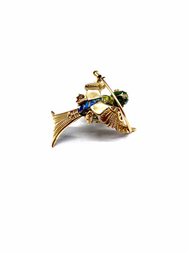 Broche Broche oiseau en or jaune 18K 58 Facettes 250002