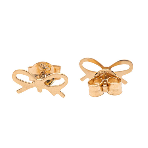 Boucles d'oreilles Ginette NY Boucles d'oreilles Puces Mini Bow Earrings Or rose 58 Facettes 2677099CN