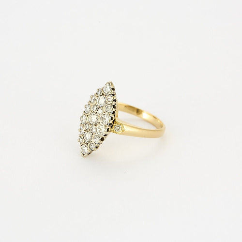 Bague 58 Bague marquise en or jaune et diamants 58 Facettes COL31344