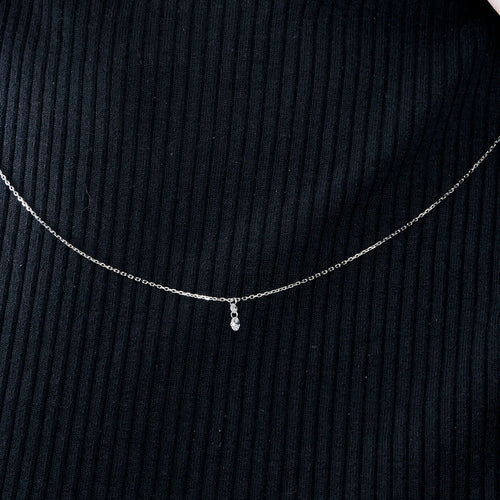 Collier COLLIER OR BLANC 2 DIAMANTS 58 Facettes M8927