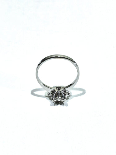 Bague 54 Bague étoile or blanc et diamants 58 Facettes