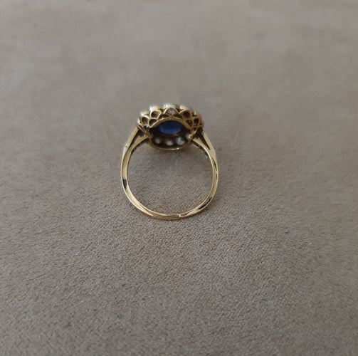 Bague 54 Bague Or Jaune Saphir Diamants 58 Facettes 1