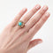 Bague 53 Bague Rétro Dôme Or Jaune Turquoise Diamants 58 Facettes