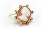 Broche Broche Art Déco en or jaune sertie d'un camée coquillage et de perles 58 Facettes 20752