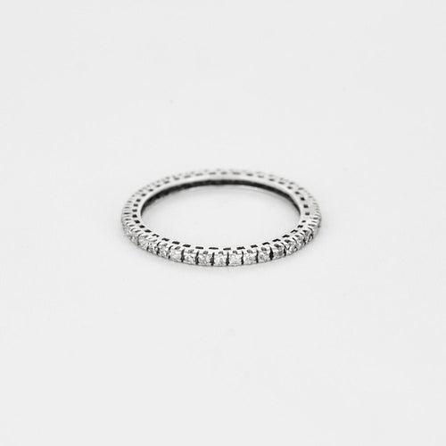 Bague 58 Alliance américaine or blanc et diamants 58 Facettes GU170