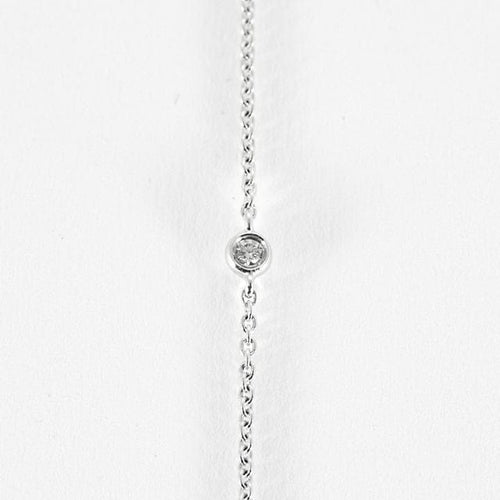 Collier 52cm Chaîne or blanc serti de 16 diamants 58 Facettes 58_f68