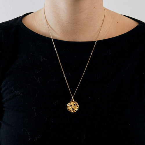 Pendentif Pendentif or jaune décor trèfle 58 Facettes AB46