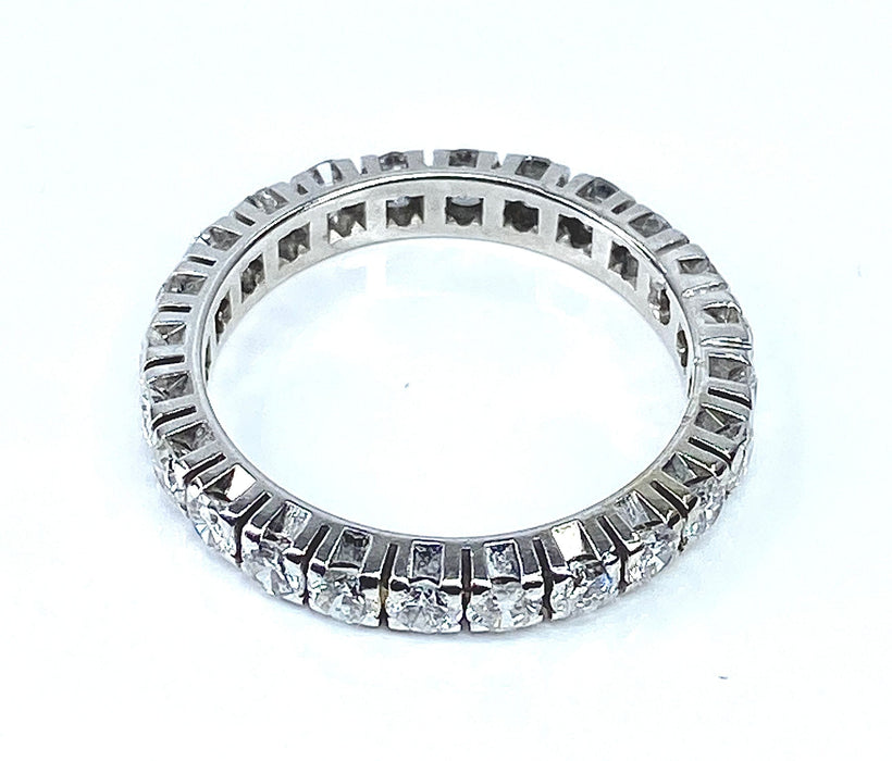 Bague 50 Alliance en or blanc 18 carats en diamants 1,50 carat 58 Facettes AB461bis