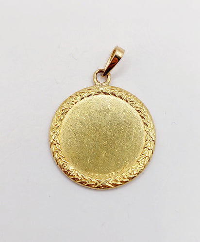 Pendentif Augis - Pendentif médaille d'amour 23 mm en or 18k, diamant et rubis 58 Facettes A06356