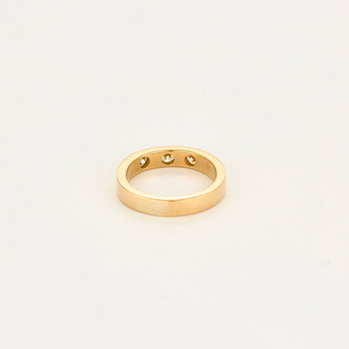 Bague 47 Bague anneau or jaune 3 diamants 58 Facettes 1