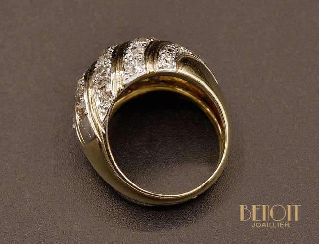 Bague 51.5 Bague Boule or jaune diamants 58 Facettes A9645