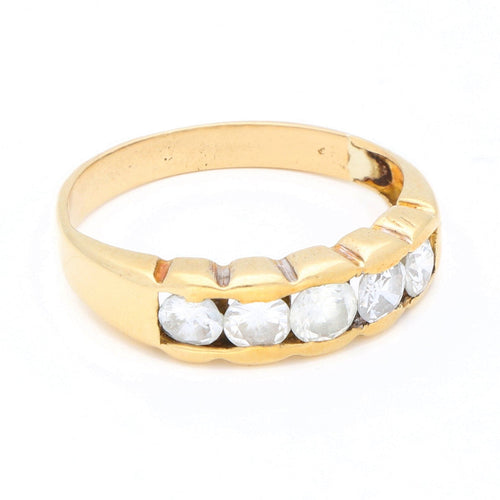 Bague 57.5 Bague rangée de diamants en or jaune 58 Facettes 7306A6DCBECD41E4B7D608831D2D088E