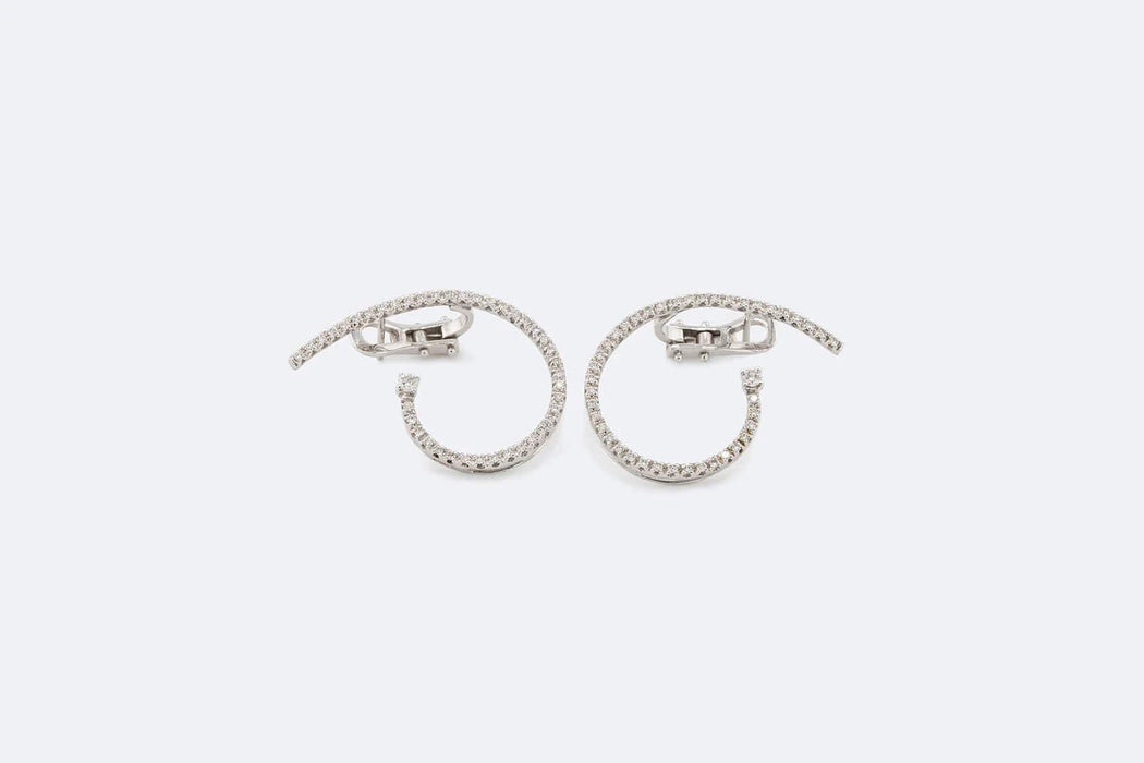 Boucles d'oreilles Boucles d'oreilles spirales en or blanc et diamants 58 Facettes ORC183