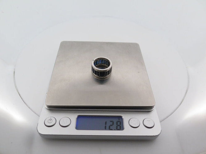 Bague 51 bague bandeau 20 saphirs 13ct baguette en or blanc 100 diamants 58 Facettes 262243