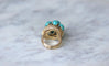 Bague 54 Bague Cocktail or jaune turquoises diamants 58 Facettes