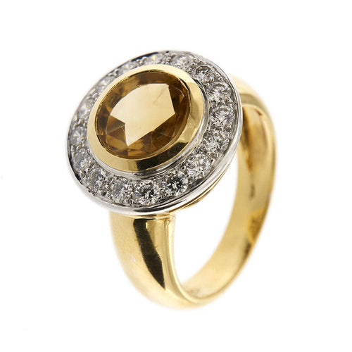 Bague 61 Bague citrine et diamants 58 Facettes 30269