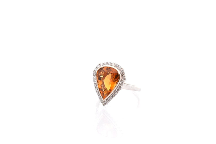 Bague 52 Bague citrine de 4,06cts et diamants 58 Facettes 26785