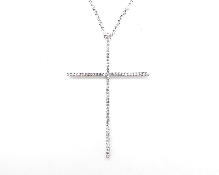 Collier collier avec croix et diamants 58 Facettes