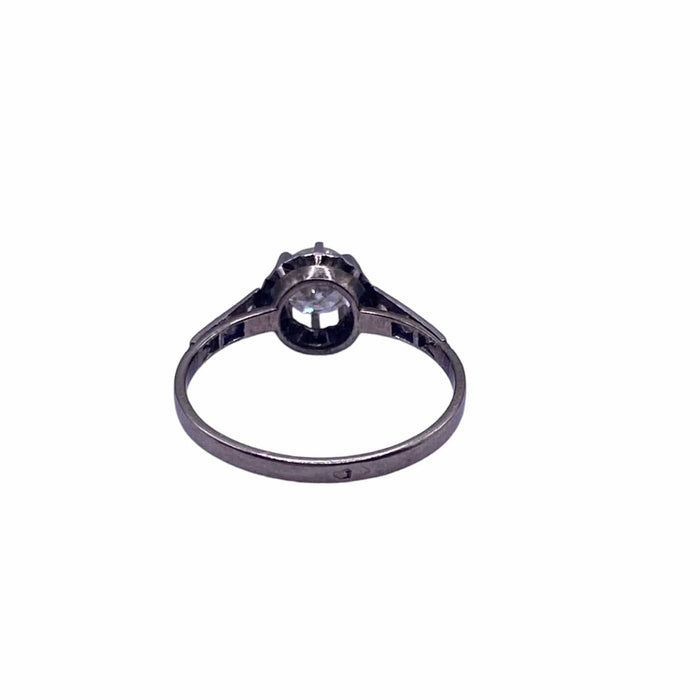 Bague 54 Solitaire or blanc diamants 58 Facettes 6-GS30280-01