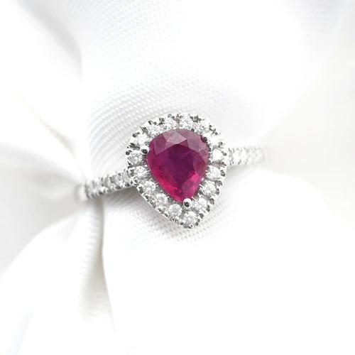 Bague Bague avec rubis du Mozambique ct 0,85 et diamants 58 Facettes