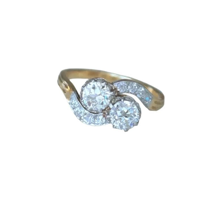 Ring Toi & Moi yellow gold, platinum, diamonds